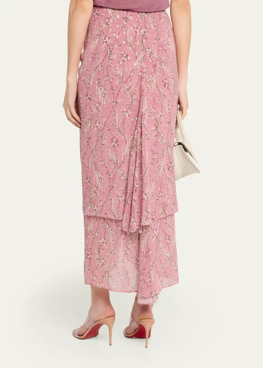 Veronica Beard Sira Floral Chiffon Skirt | Thumbnail 3 Veronica Beard Sira Floral Chiffon Skirt | Thumbnail 3