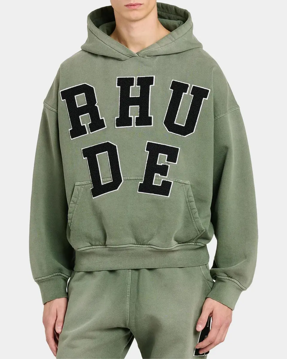 Rhude Men's Chenille Patch Logo Hoodie | Thumbnail 4 Rhude Men's Chenille Patch Logo Hoodie | Thumbnail 4
