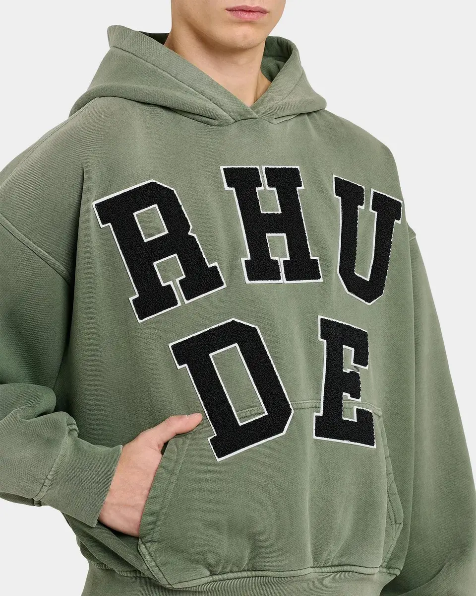 Rhude Men's Chenille Patch Logo Hoodie | Thumbnail 5 Rhude Men's Chenille Patch Logo Hoodie | Thumbnail 5