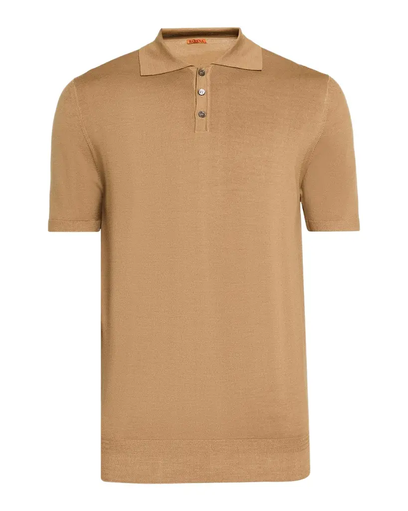 Barena Men's Merino Wool Polo Shirt | Image 1 Barena Men's Merino Wool Polo Shirt | Image 1