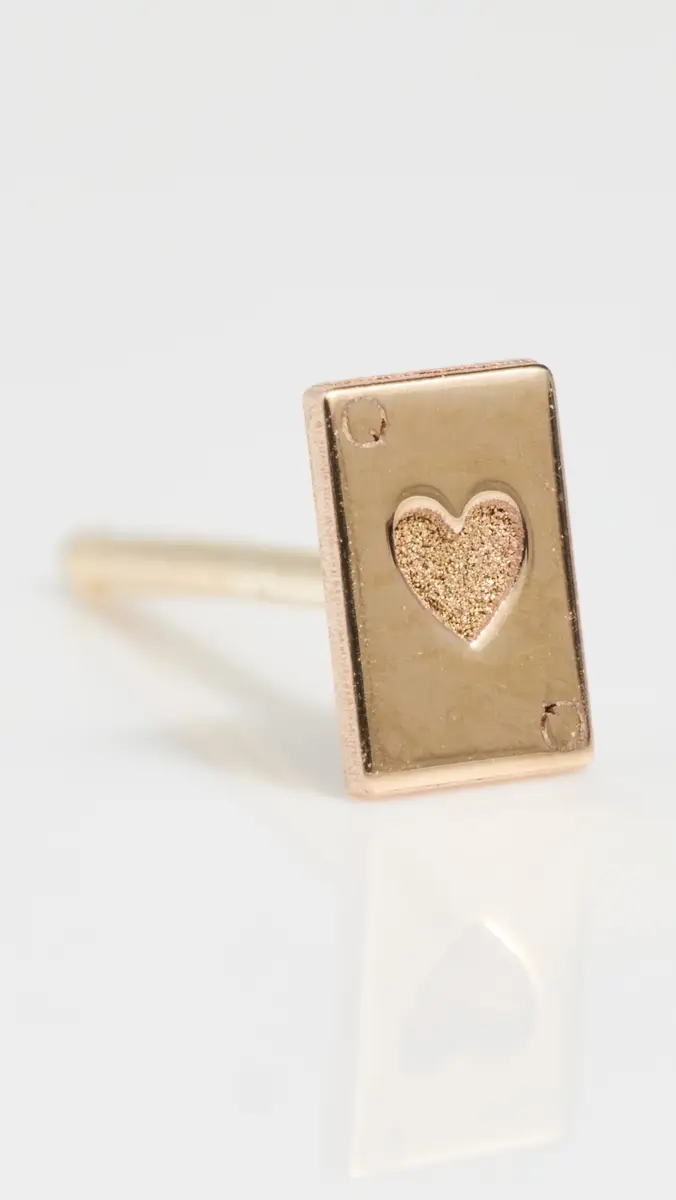 Zoë Chicco 14k Gold Itty Bitty Queen of Hearts Stud Earring | Thumbnail 4