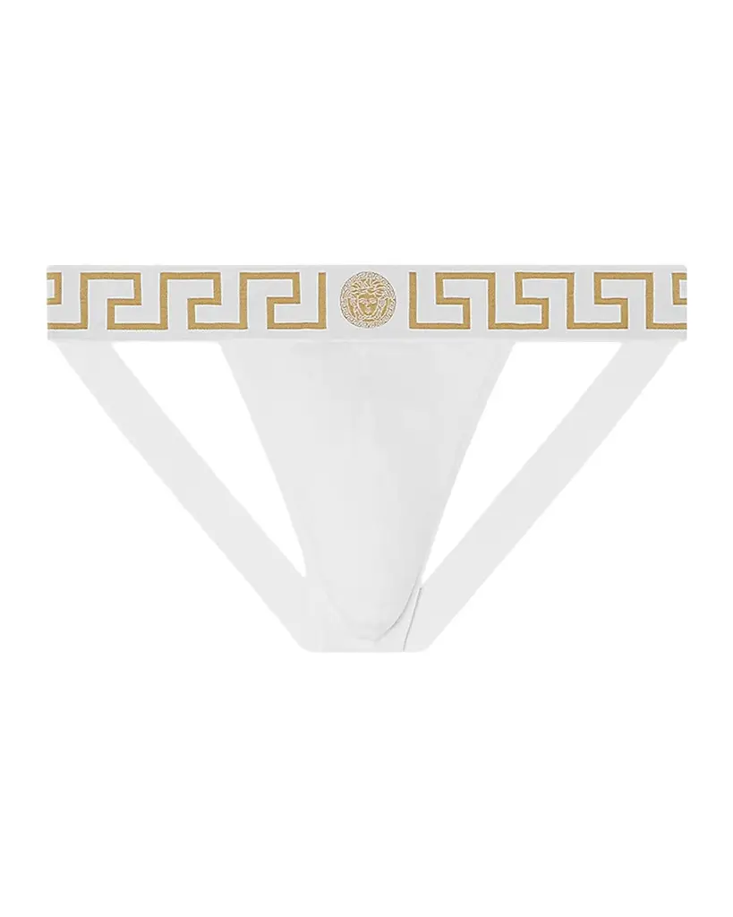 Versace Men's Medusa Stretch-Cotton Jock Strap | Image 1 Versace Men's Medusa Stretch-Cotton Jock Strap | Image 1
