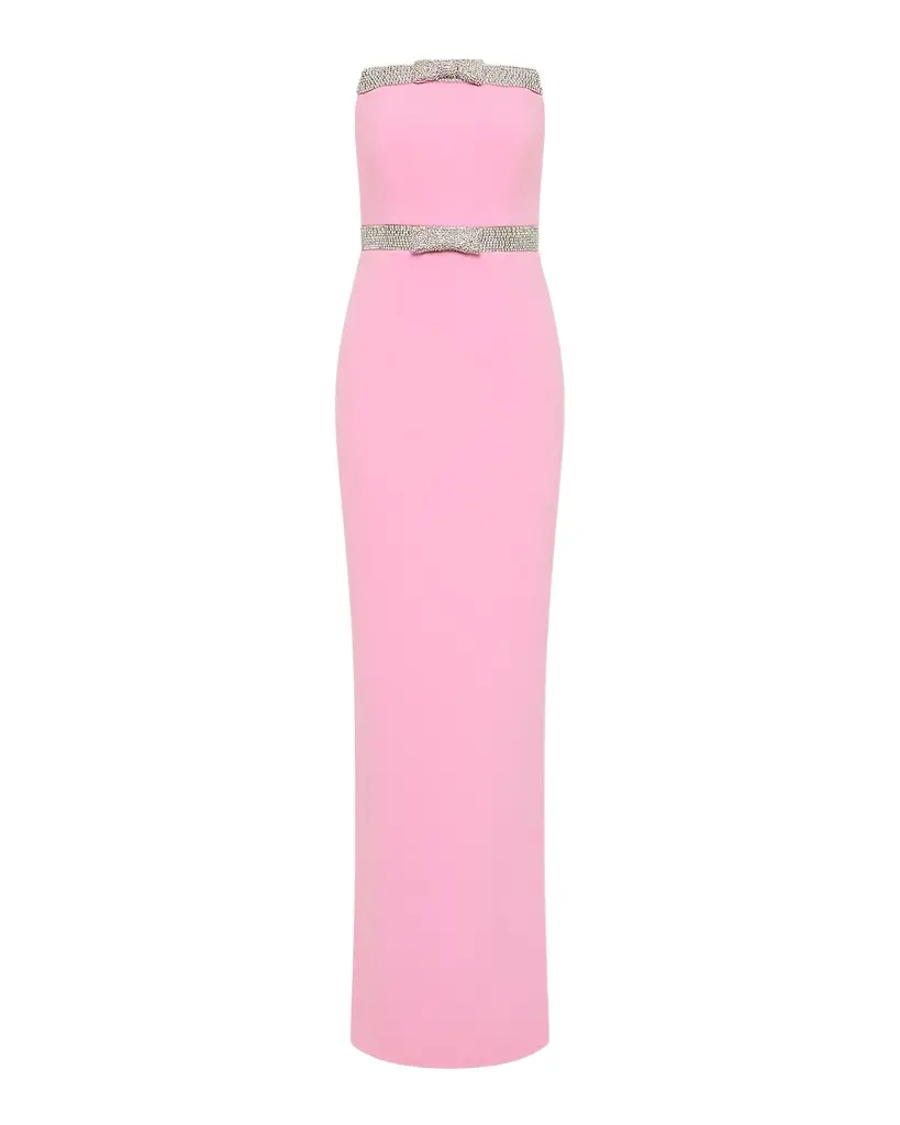 Rebecca Vallance Precious Embellished Bow Strapless Gown