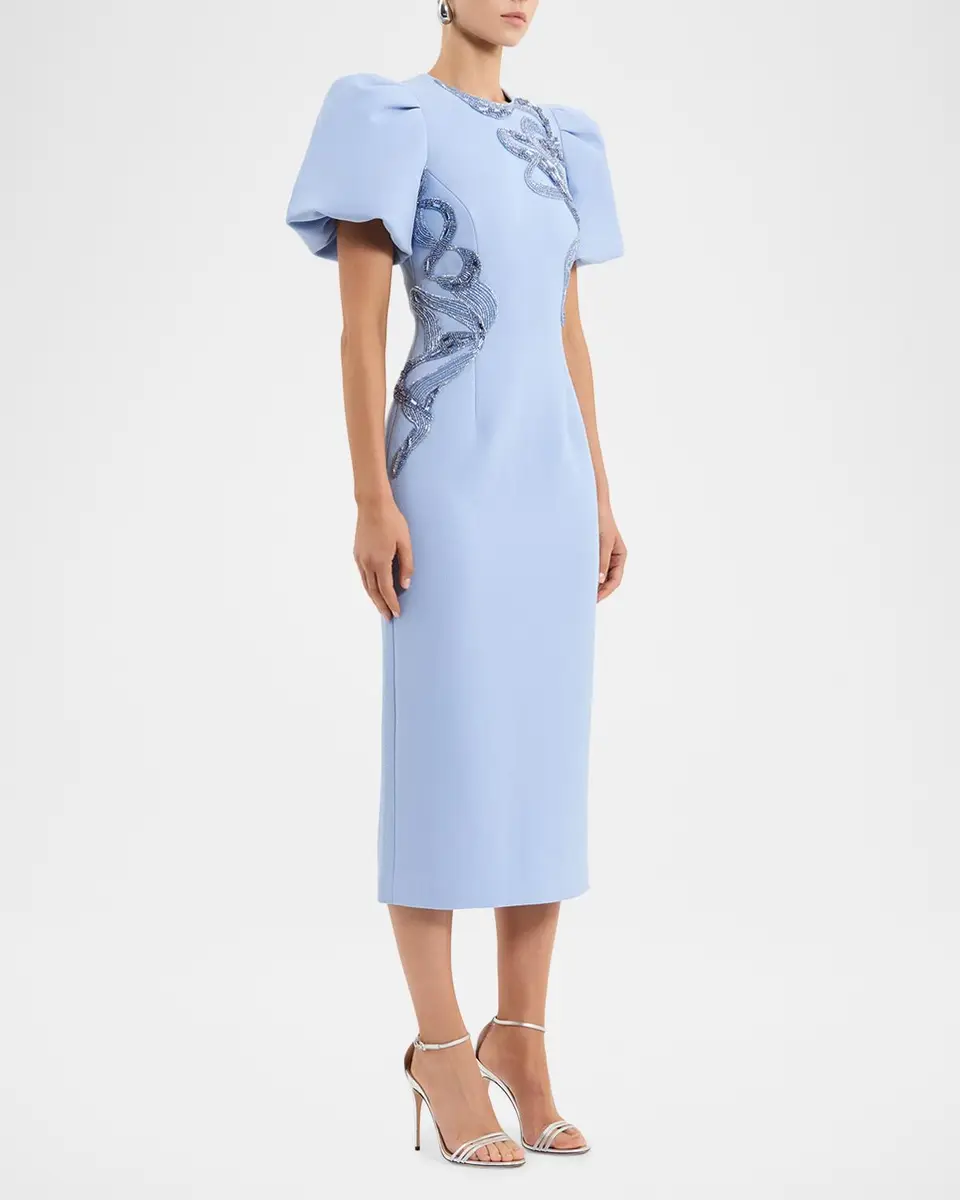 Rebecca Vallance Aylin Embroidered Puff-Sleeve Midi Dress | Thumbnail 4 Rebecca Vallance Aylin Embroidered Puff-Sleeve Midi Dress | Thumbnail 4