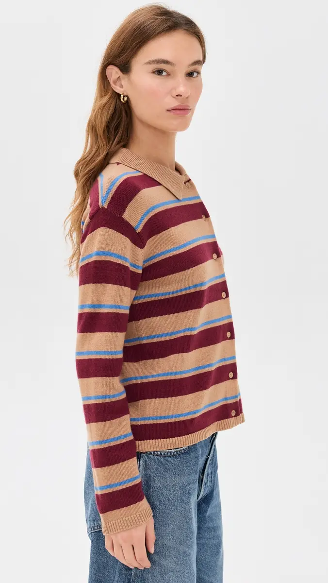 English Factory Striped Collar Shirt Cardigan | Thumbnail 4 English Factory Striped Collar Shirt Cardigan | Thumbnail 4