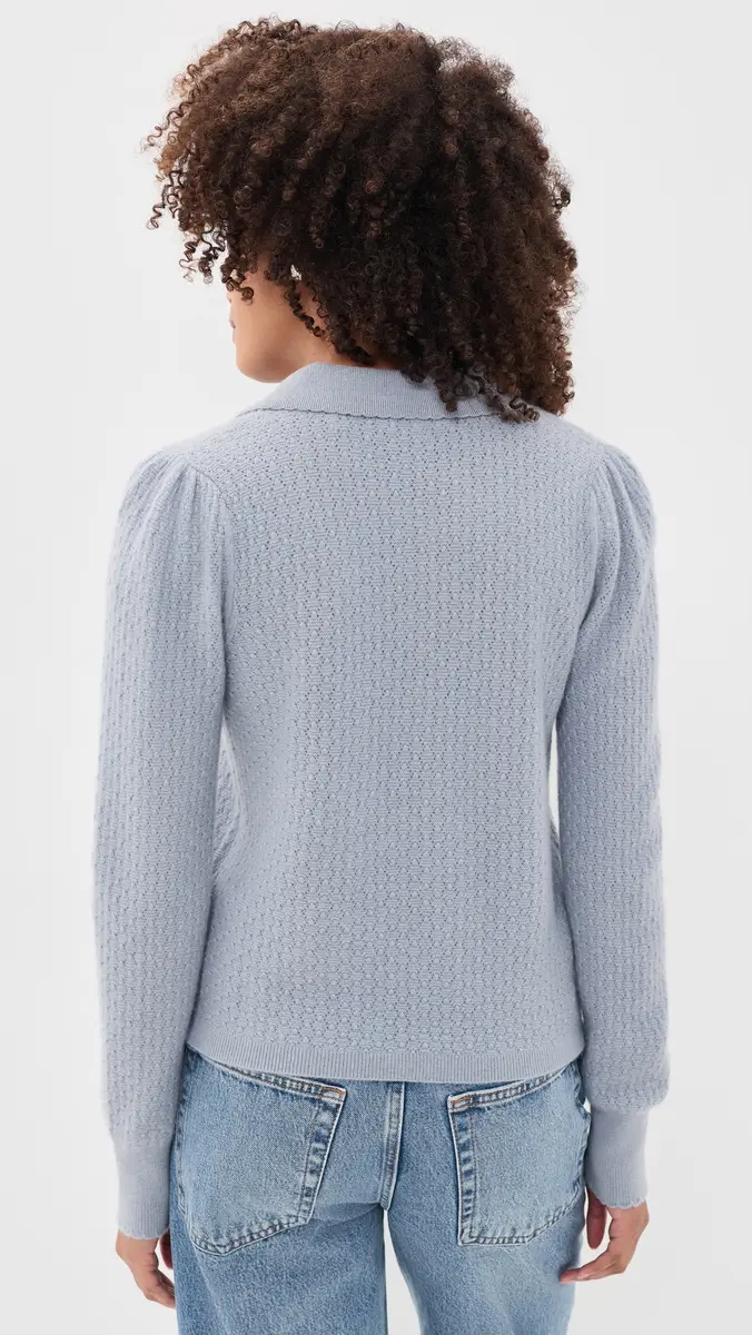 Frame The Cashmere Long Sleeve Honeycomb Polo Sweater | Thumbnail 3