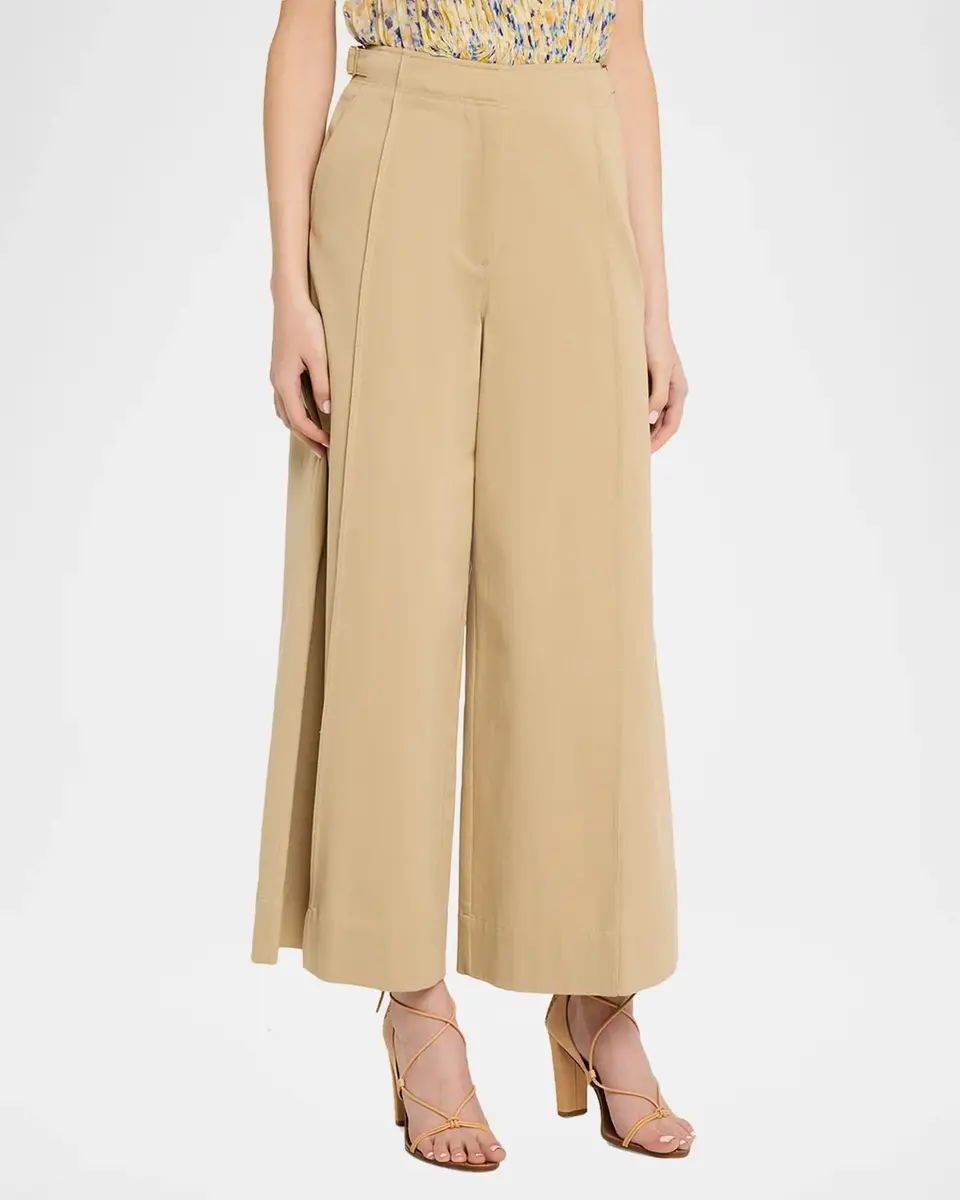 Ulla Johnson Sascha Cropped Wide-Leg Cotton Trousers | Thumbnail 4