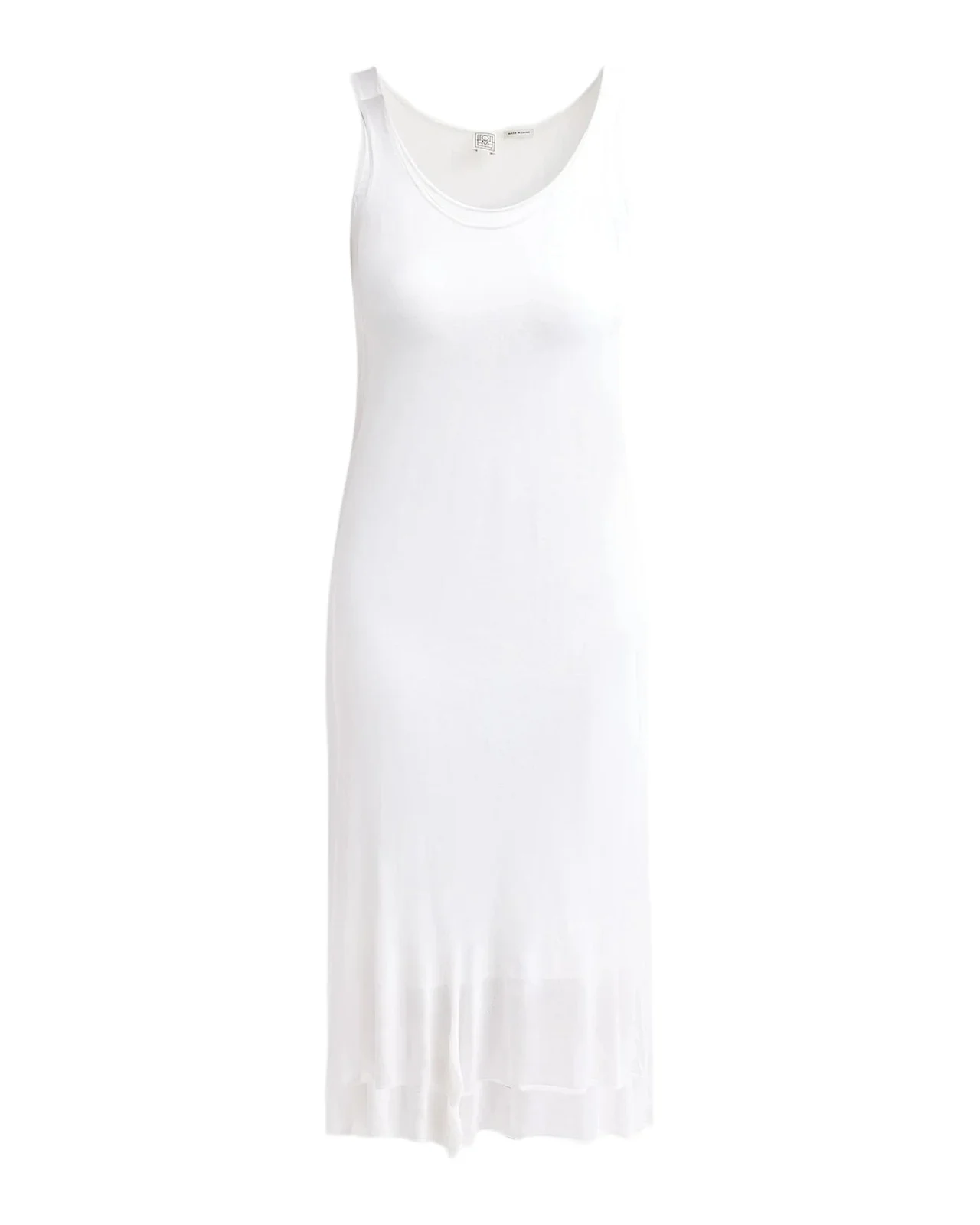 TOTEME Fluted Hem Sleeveless Midi Dress