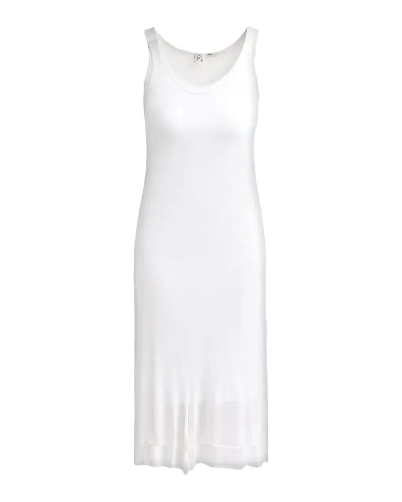 Toteme Fluted Hem Sleeveless Midi Dress | Image 1 Toteme Fluted Hem Sleeveless Midi Dress | Image 1
