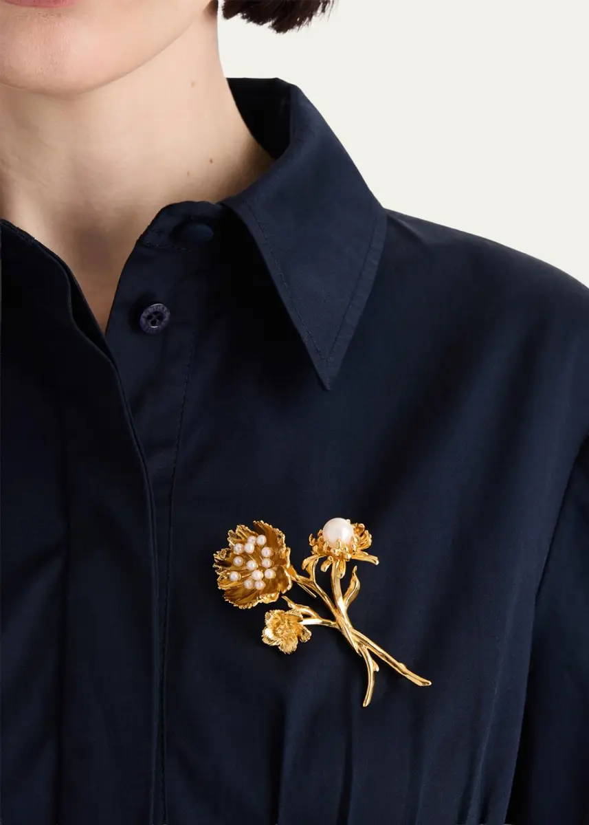 Oscar de la Renta Golden Bouquet Brooch | Thumbnail 2