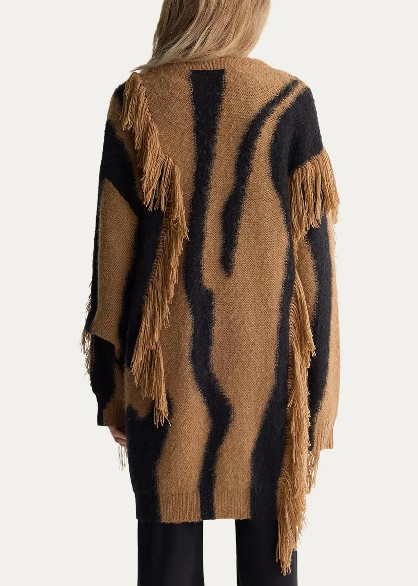 Diane von Furstenberg Leone Fringed Abstract Intarsia Cardigan | Thumbnail 3 Diane von Furstenberg Leone Fringed Abstract Intarsia Cardigan | Thumbnail 3