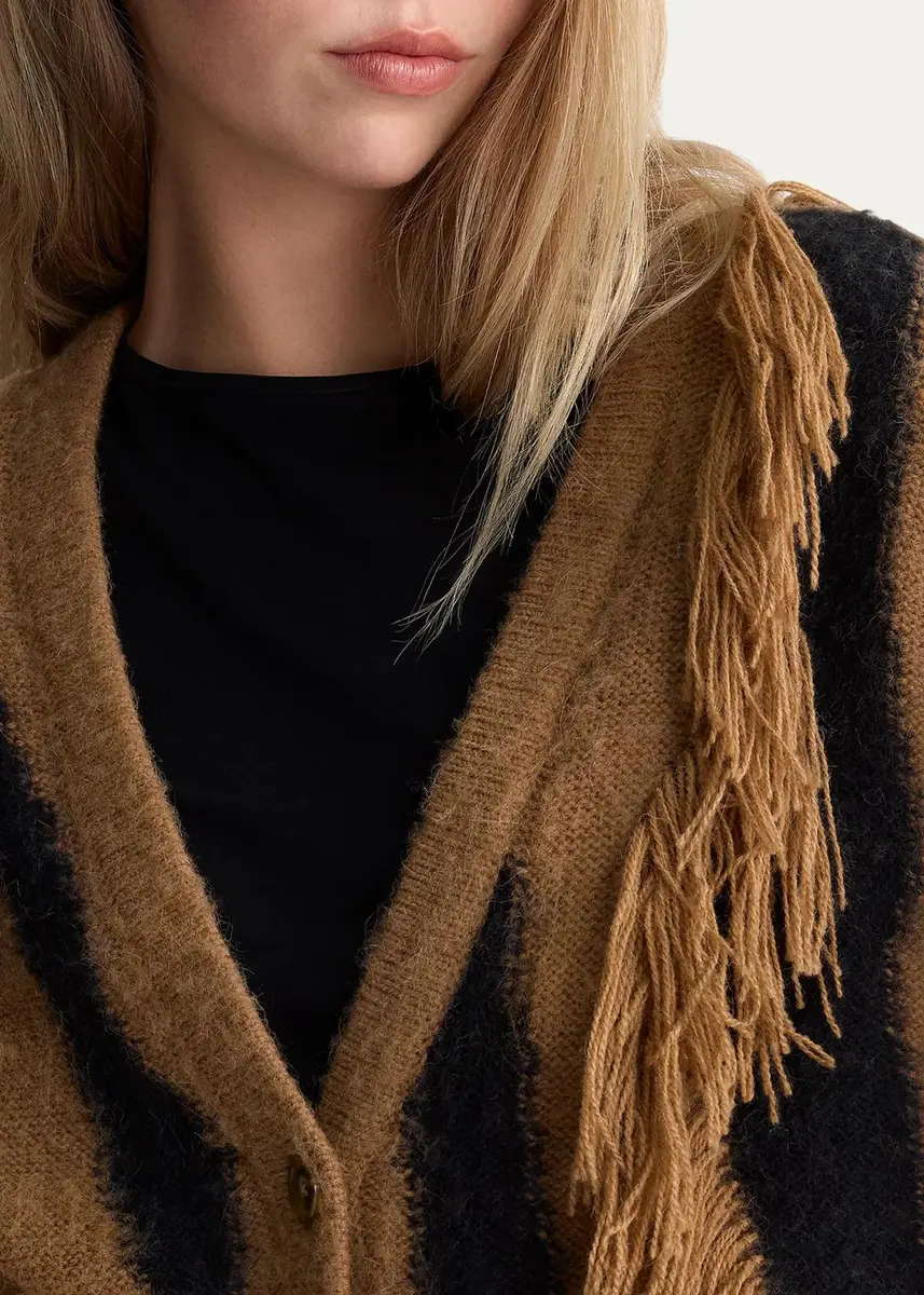 Diane von Furstenberg Leone Fringed Abstract Intarsia Cardigan | Thumbnail 5 Diane von Furstenberg Leone Fringed Abstract Intarsia Cardigan | Thumbnail 5