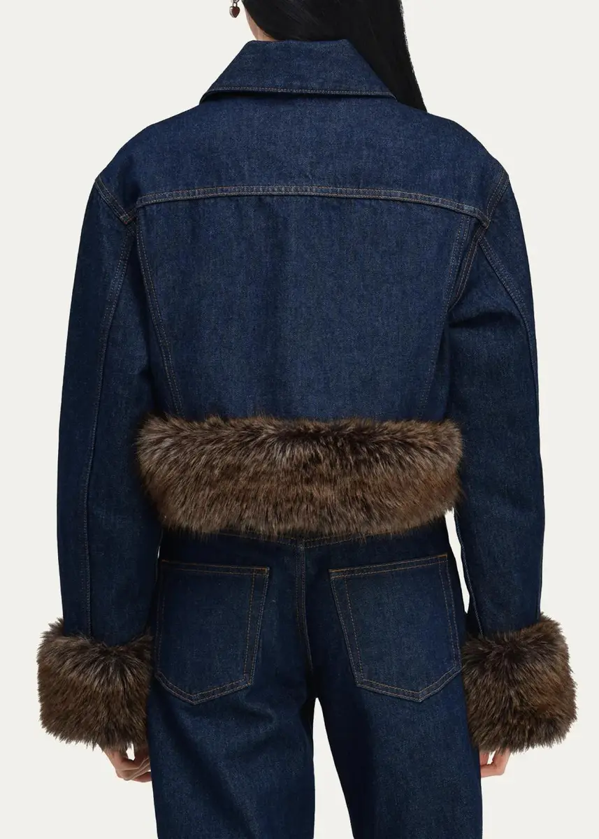 Marc Jacobs Faux-Fur-Trim Shrunken Trucker Jacket | Thumbnail 3 Marc Jacobs Faux-Fur-Trim Shrunken Trucker Jacket | Thumbnail 3