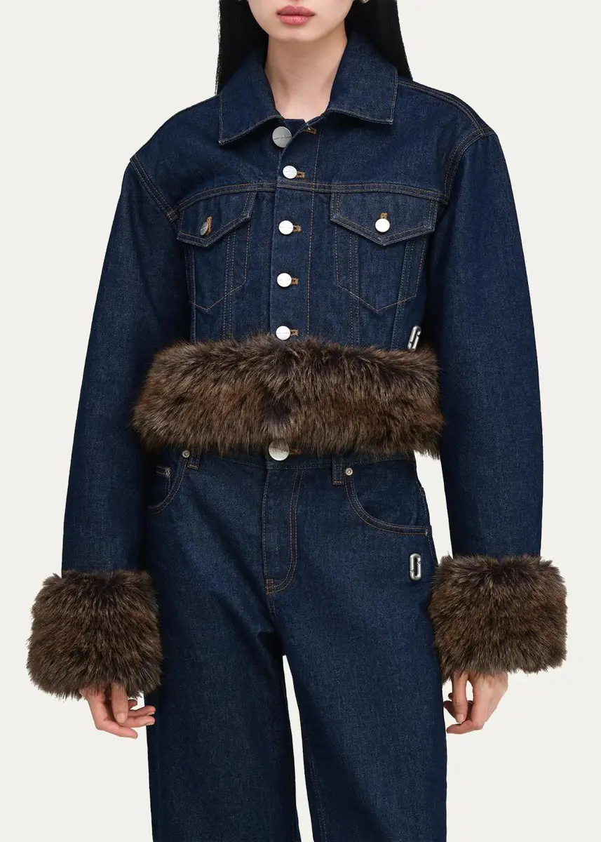 Marc Jacobs Faux-Fur-Trim Shrunken Trucker Jacket | Thumbnail 4 Marc Jacobs Faux-Fur-Trim Shrunken Trucker Jacket | Thumbnail 4