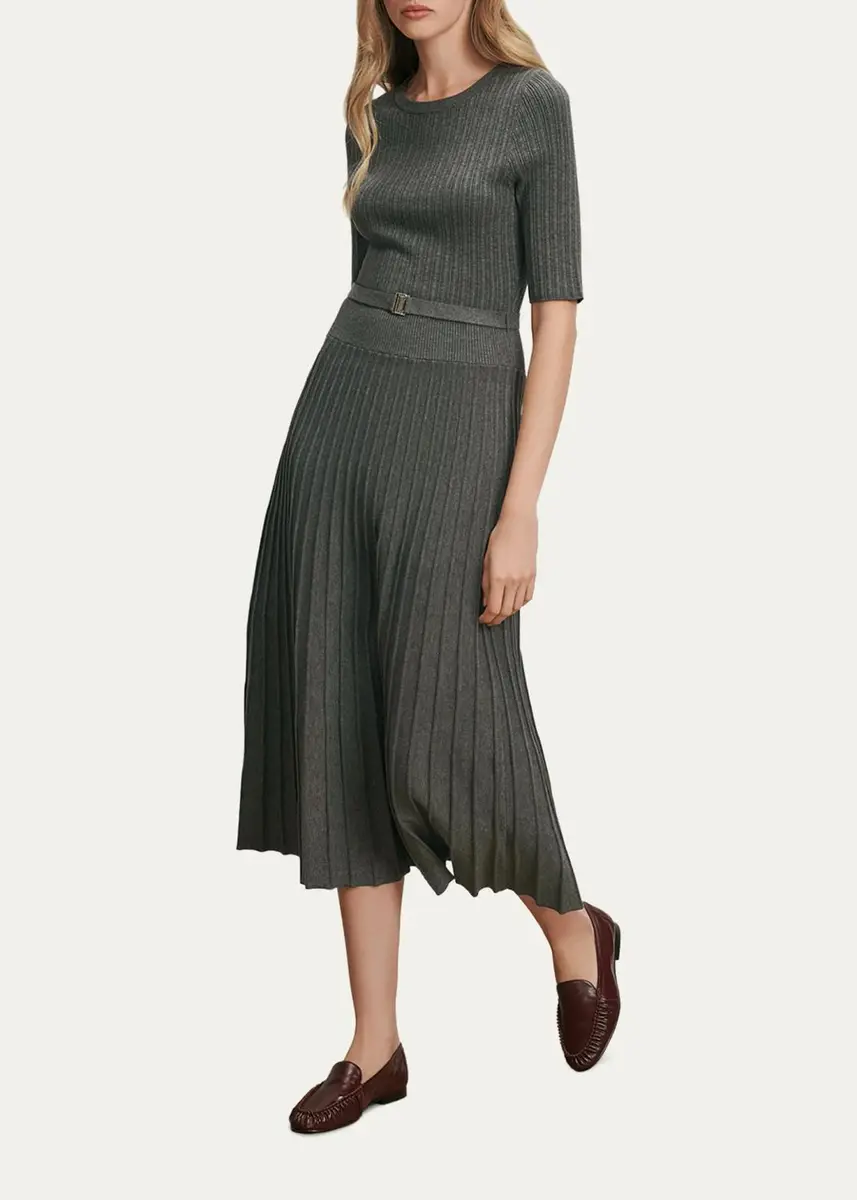 Veronica Beard Elthea Belted Midi Knit Dress | Thumbnail 2 Veronica Beard Elthea Belted Midi Knit Dress | Thumbnail 2