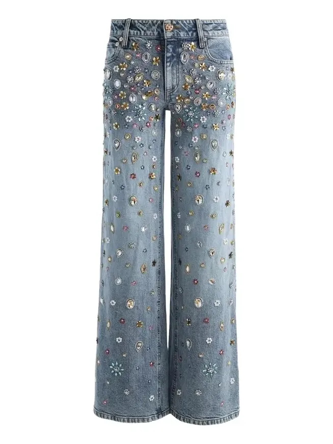 Amazing Embellished Mid-Rise Baggy Jeans Amazing Embellished Mid-Rise Baggy Jeans