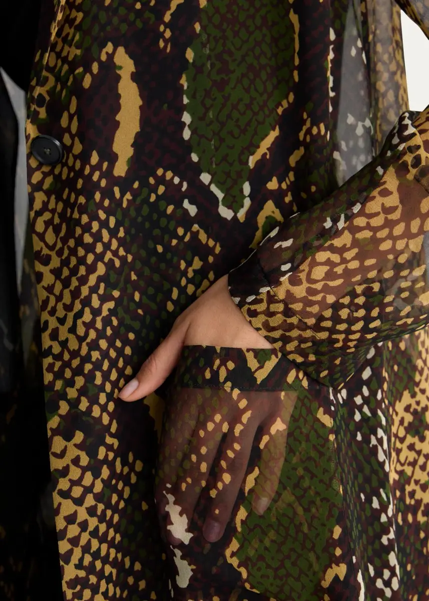 Diane von Furstenberg Vesper Snakeskin-Print Georgette Duster | Thumbnail 4 Diane von Furstenberg Vesper Snakeskin-Print Georgette Duster | Thumbnail 4