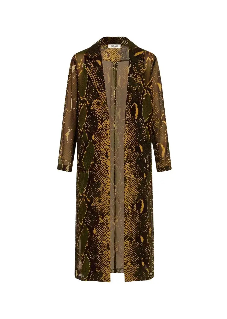 Diane von Furstenberg Vesper Snakeskin-Print Georgette Duster | Image 1 Diane von Furstenberg Vesper Snakeskin-Print Georgette Duster | Image 1
