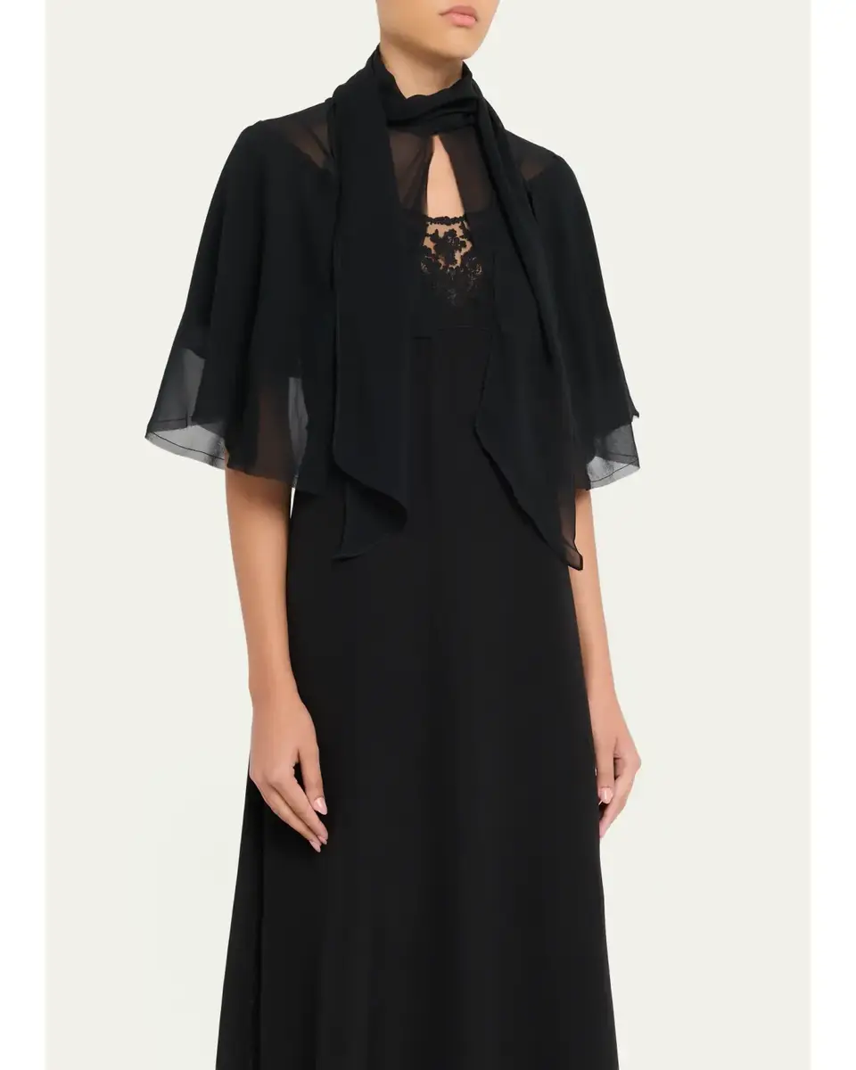 ALL THREE Chloe Chiffon Cape | Thumbnail 4 ALL THREE Chloe Chiffon Cape | Thumbnail 4