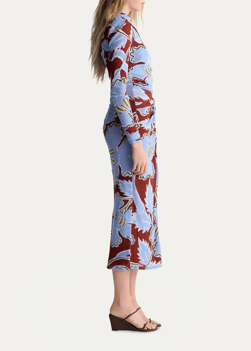 Diane von Furstenberg Amadis Floral-Print Mesh Midi Dress | Thumbnail 4 Diane von Furstenberg Amadis Floral-Print Mesh Midi Dress | Thumbnail 4