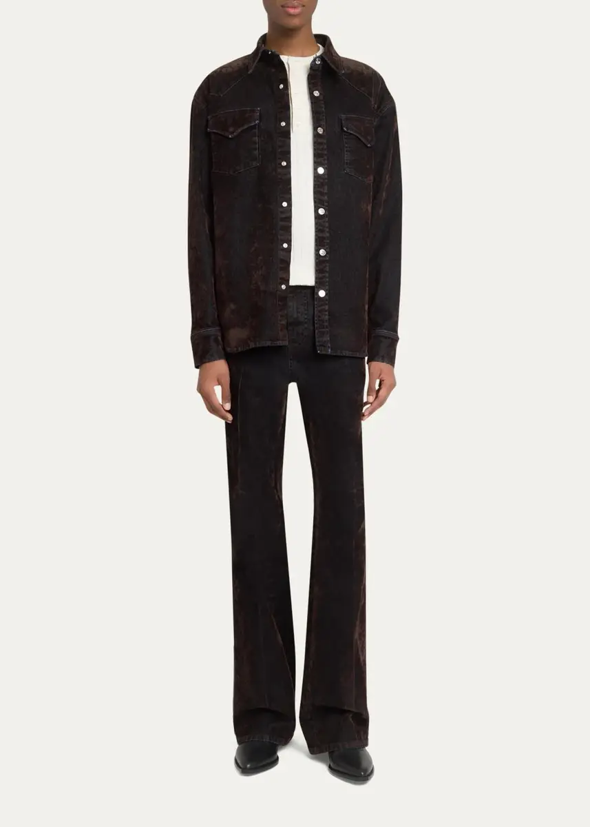 AMIRI Men's Flock Denim Western Shirt | Thumbnail 3 AMIRI Men's Flock Denim Western Shirt | Thumbnail 3