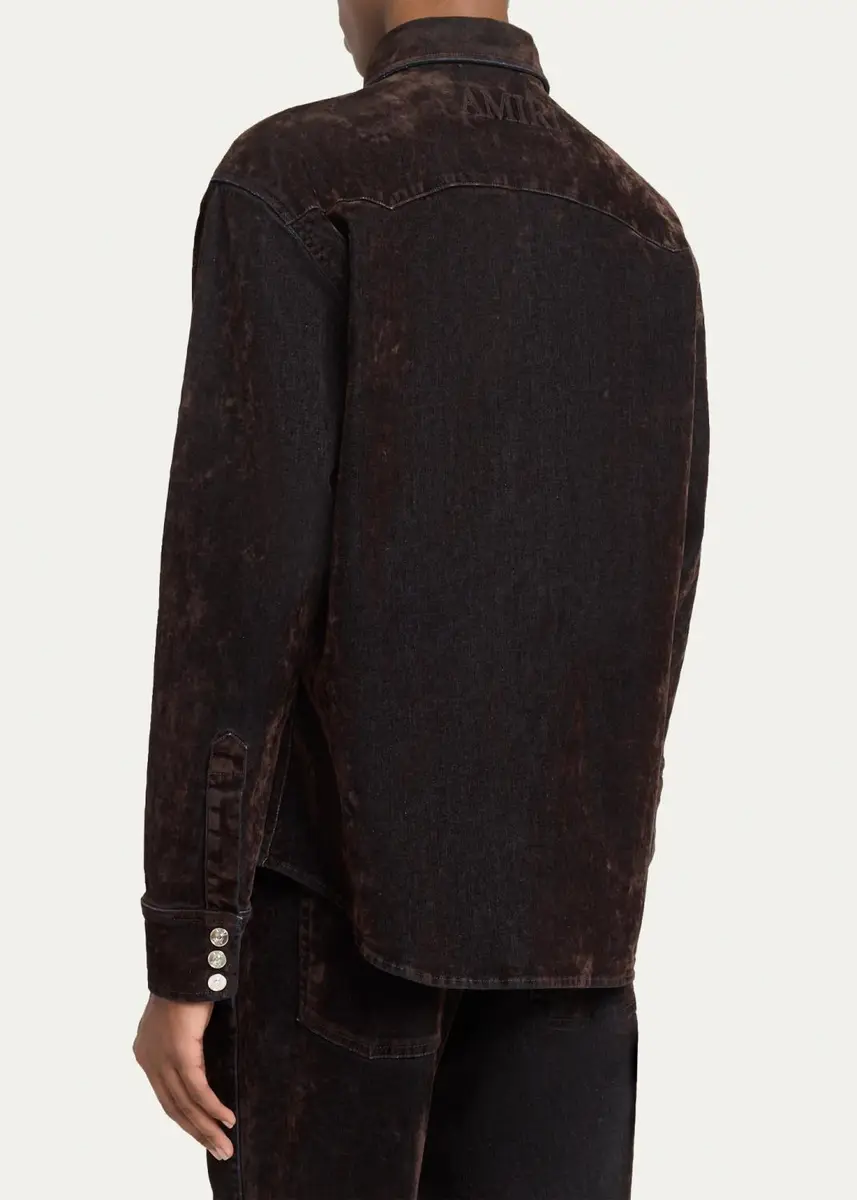 AMIRI Men's Flock Denim Western Shirt | Thumbnail 4 AMIRI Men's Flock Denim Western Shirt | Thumbnail 4