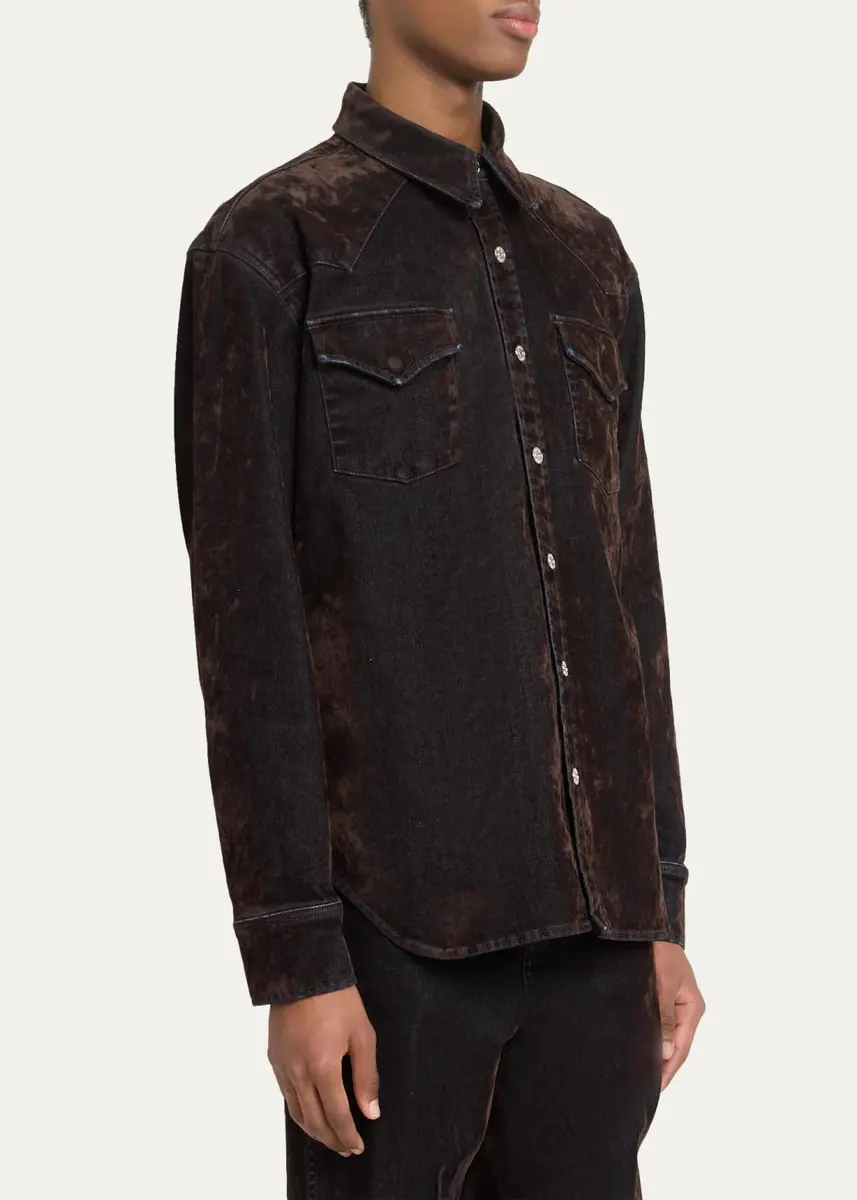 AMIRI Men's Flock Denim Western Shirt | Thumbnail 5 AMIRI Men's Flock Denim Western Shirt | Thumbnail 5