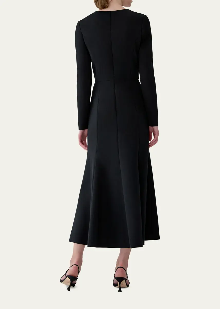 Carolina Herrera Floral Embellished Long-Sleeve Midi Trumpet Dress | Thumbnail 3 Carolina Herrera Floral Embellished Long-Sleeve Midi Trumpet Dress | Thumbnail 3