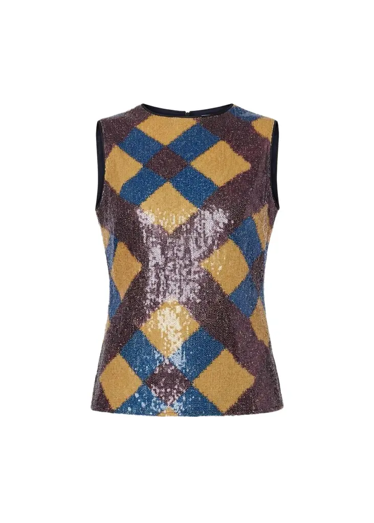 Diane von Furstenberg Tanselle Sequin Mesh Top | Image 1 Diane von Furstenberg Tanselle Sequin Mesh Top | Image 1