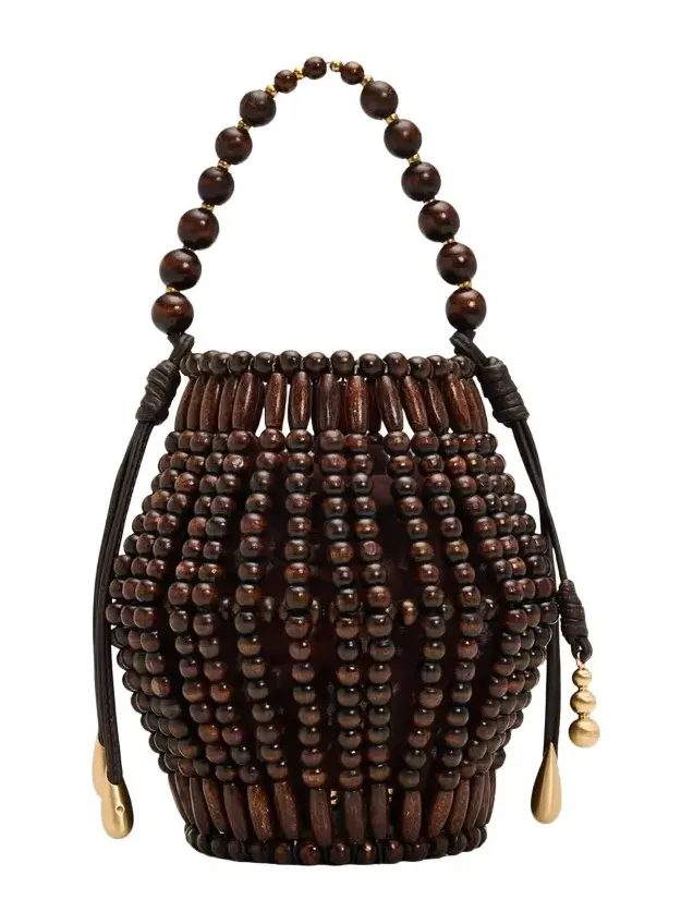 Mercier Beaded Leather Top-Handle Bag