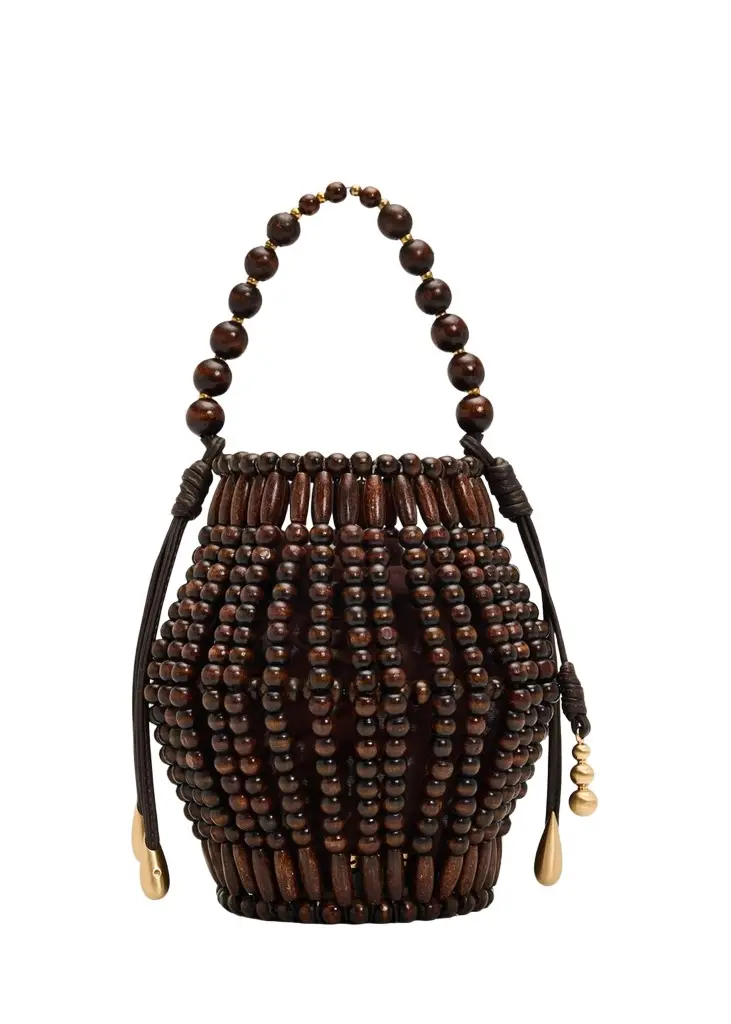 Mercier Beaded Leather Top-Handle Bag