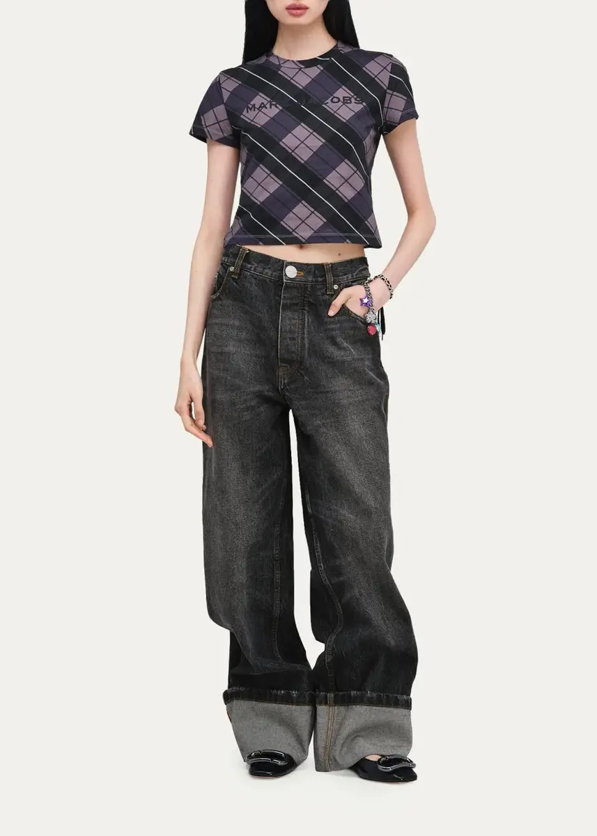 Marc Jacobs Logo Checked Cotton T-Shirt | Thumbnail 3 Marc Jacobs Logo Checked Cotton T-Shirt | Thumbnail 3