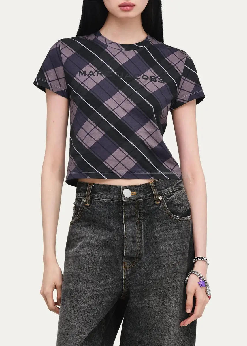 Marc Jacobs Logo Checked Cotton T-Shirt | Thumbnail 5 Marc Jacobs Logo Checked Cotton T-Shirt | Thumbnail 5