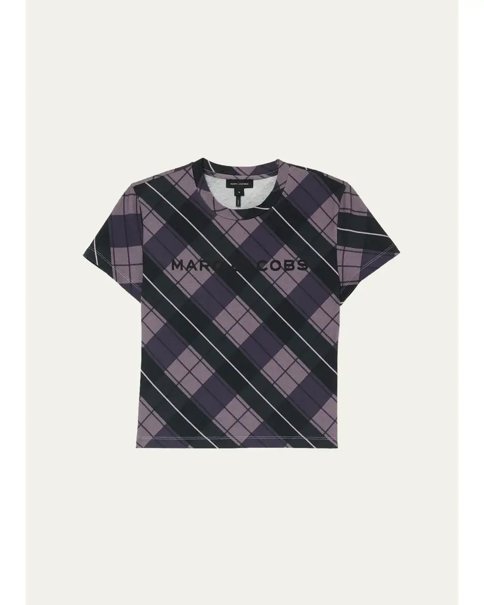 Marc Jacobs Logo Checked Cotton T-Shirt | Image 1 Marc Jacobs Logo Checked Cotton T-Shirt | Image 1