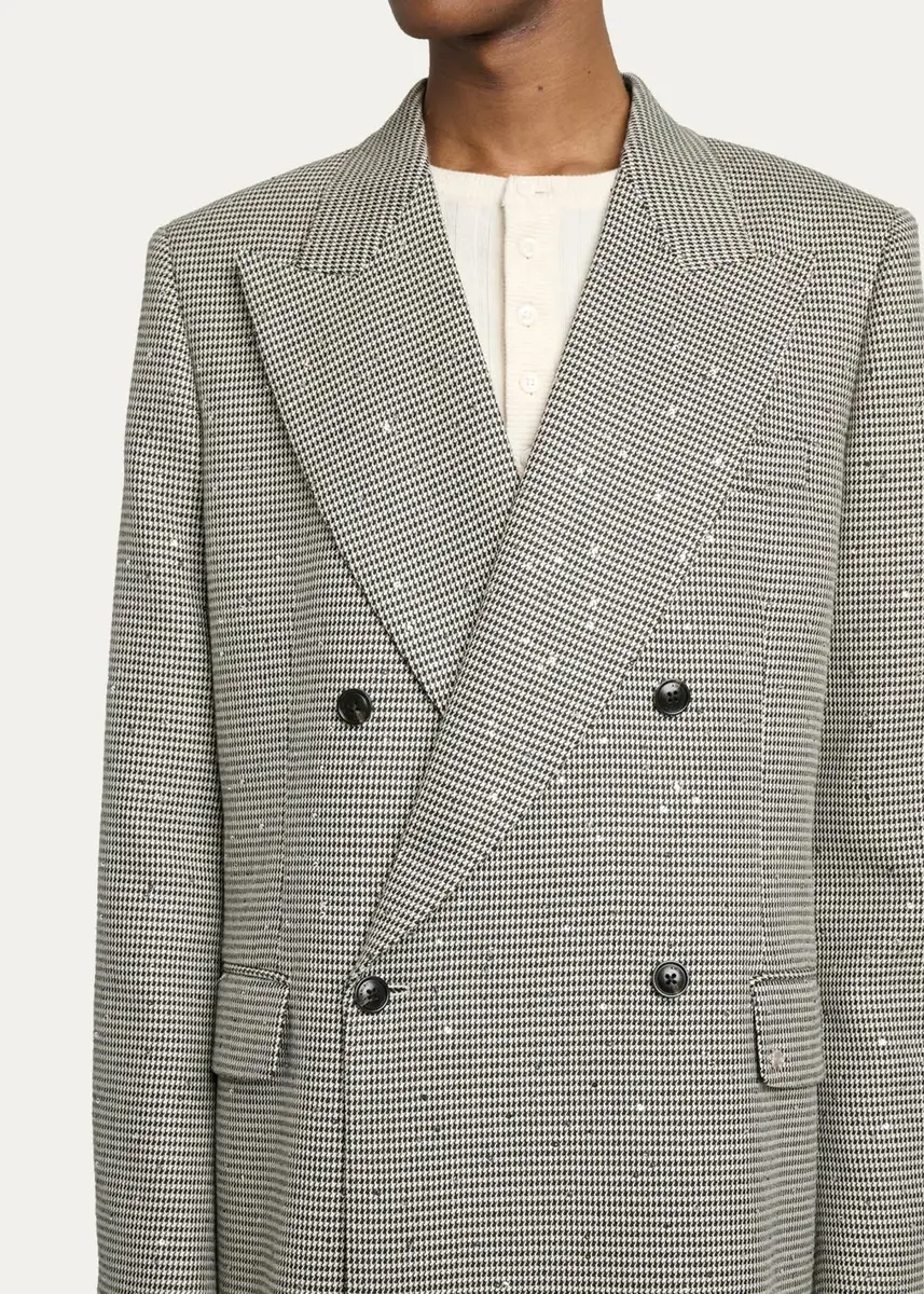 AMIRI Men's Houndstooth Double-Breasted Peak Lapel Blazer | Thumbnail 5 AMIRI Men's Houndstooth Double-Breasted Peak Lapel Blazer | Thumbnail 5
