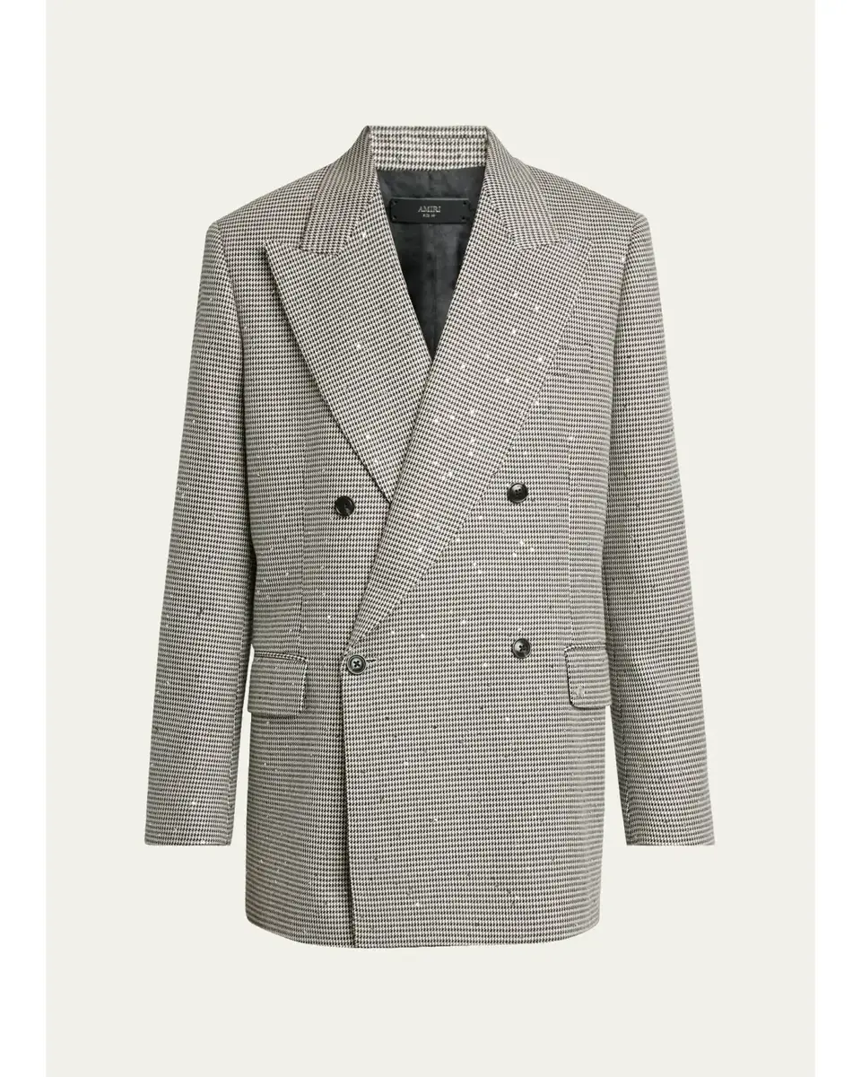 AMIRI Men's Houndstooth Double-Breasted Peak Lapel Blazer | Thumbnail 6 AMIRI Men's Houndstooth Double-Breasted Peak Lapel Blazer | Thumbnail 6