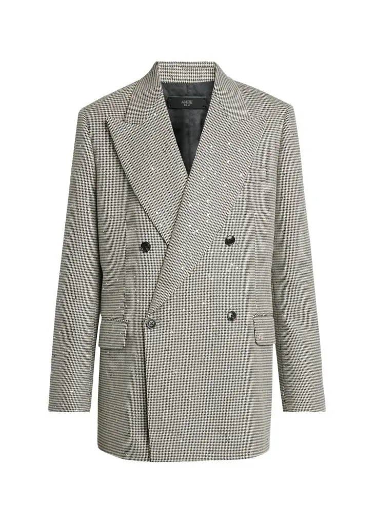 AMIRI Men's Houndstooth Double-Breasted Peak Lapel Blazer | Image 1 AMIRI Men's Houndstooth Double-Breasted Peak Lapel Blazer | Image 1