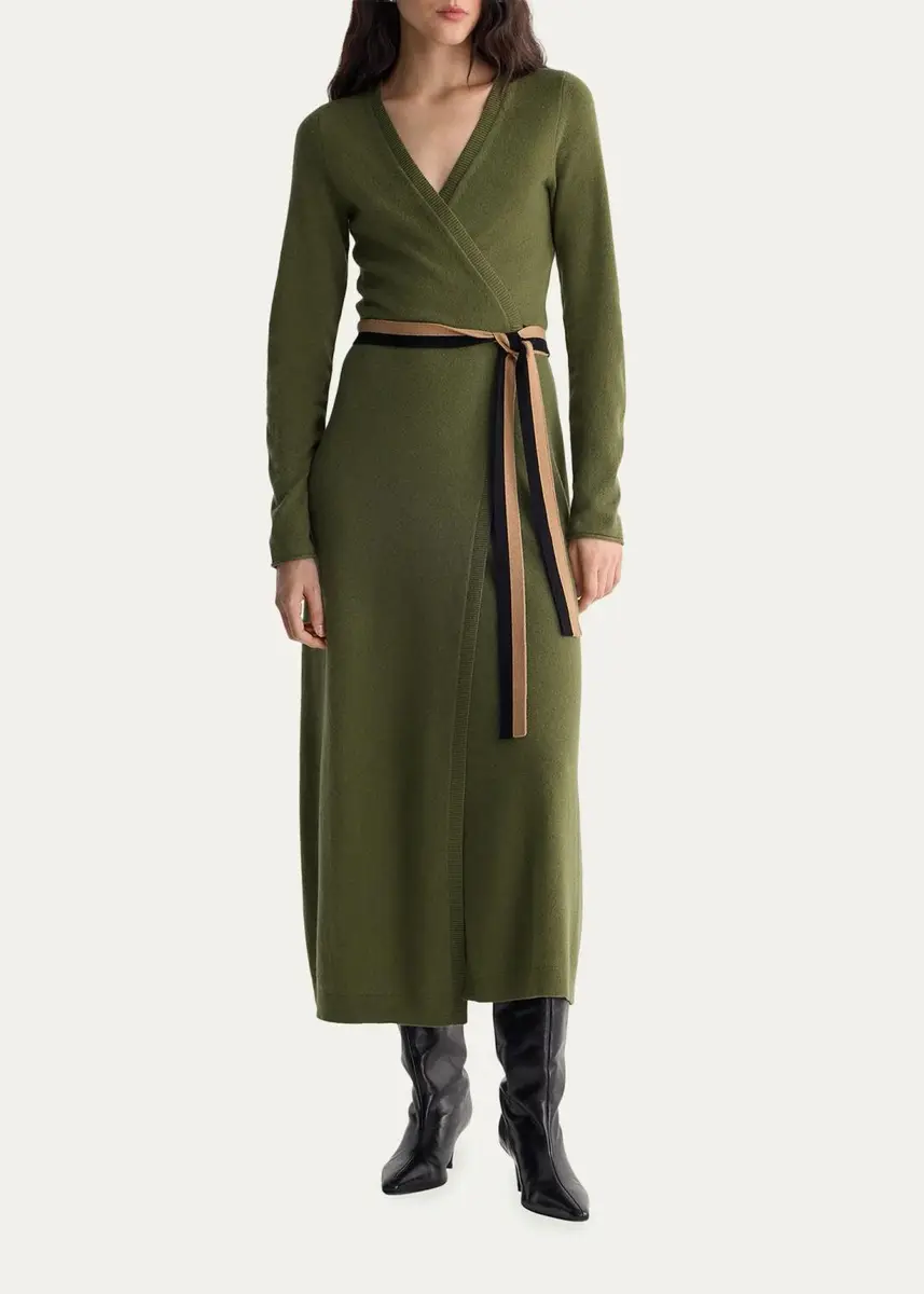 Diane von Furstenberg Bellina Wrap-Front Midi Sweater Dress | Thumbnail 2