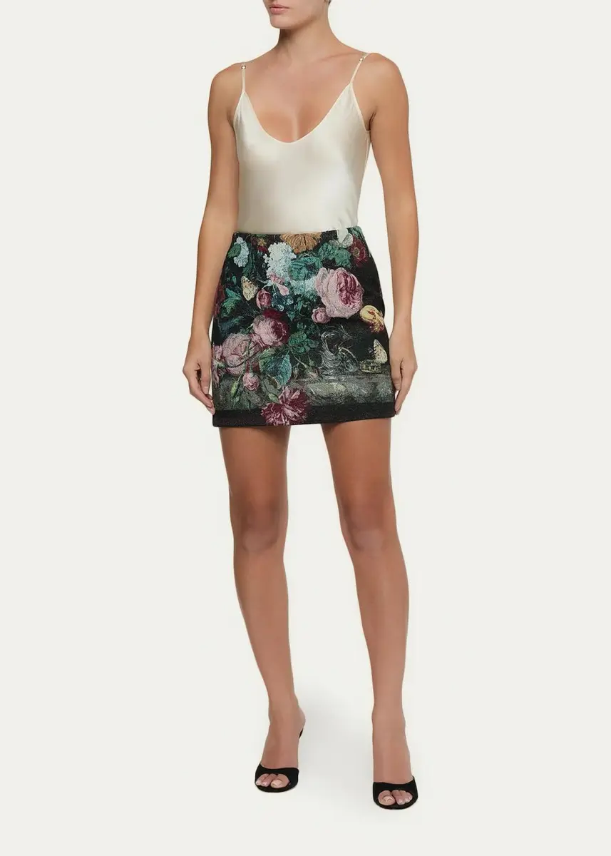 L'Agence Marseille Floral Jacquard Mini Skirt | Thumbnail 2