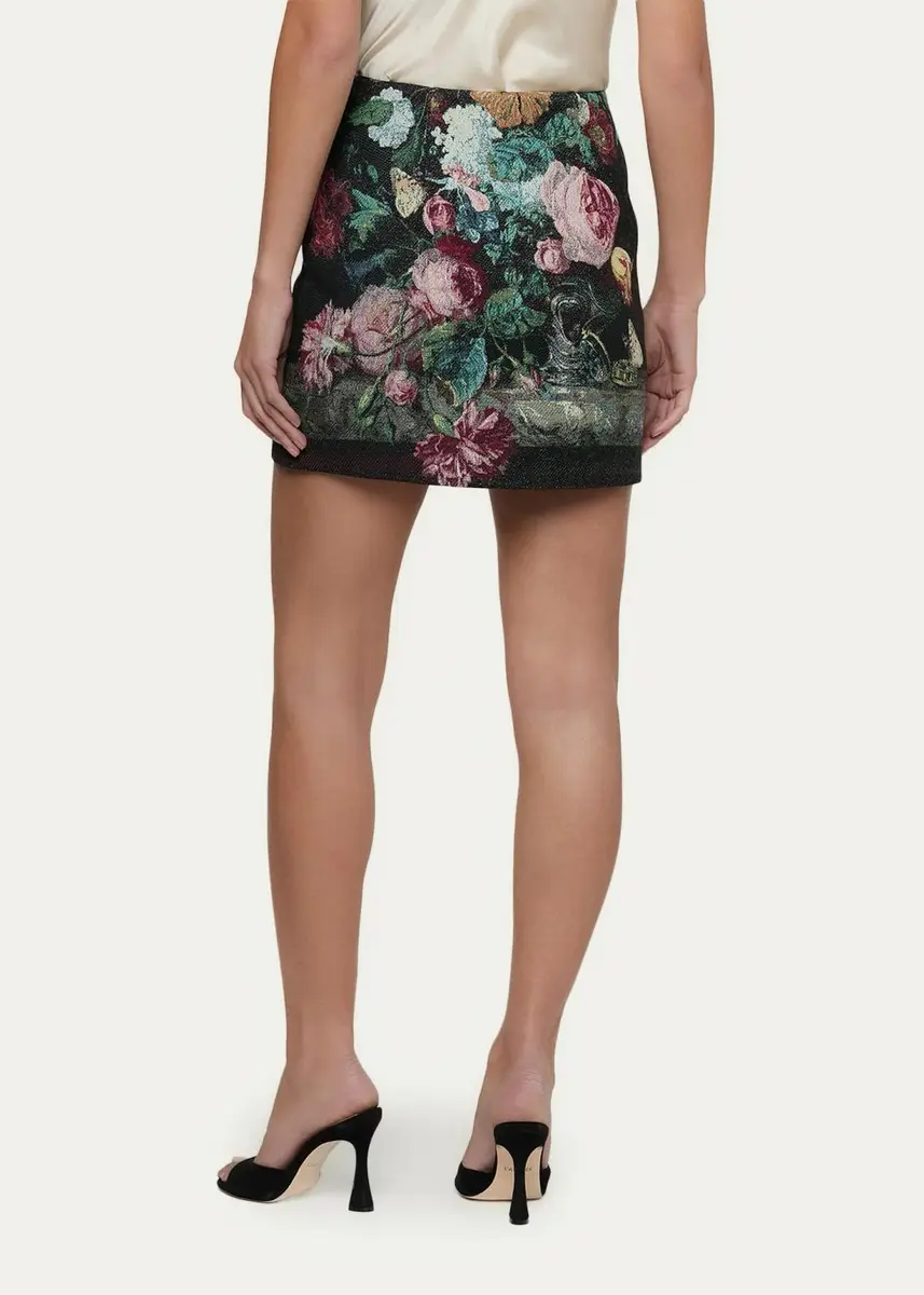 L'Agence Marseille Floral Jacquard Mini Skirt | Thumbnail 3