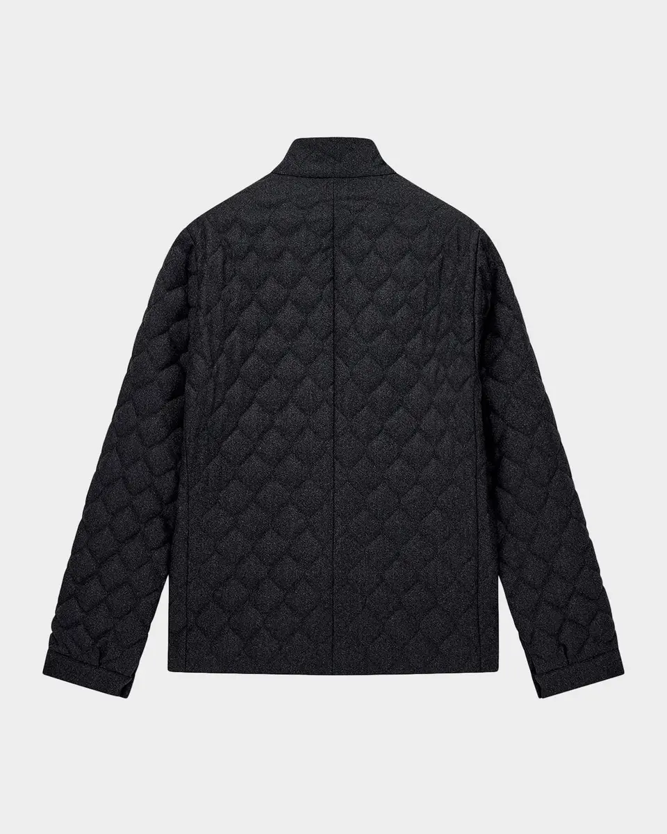 Emporio Armani Men's Wool Quilted Stand-Collar Jacket | Thumbnail 2 Emporio Armani Men's Wool Quilted Stand-Collar Jacket | Thumbnail 2