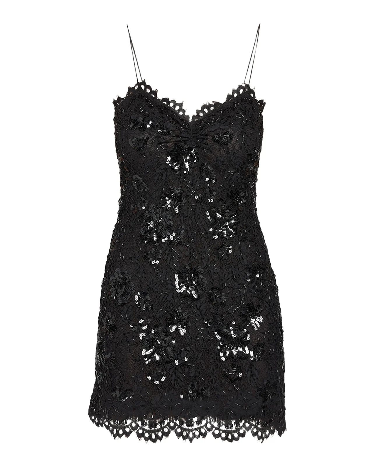 Jetta Sequined Floral Lace Mini Dress Jetta Sequined Floral Lace Mini Dress
