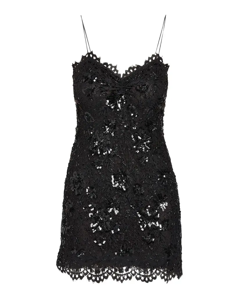 LoveShackFancy Jetta Sequined Floral Lace Mini Dress | Image 1 LoveShackFancy Jetta Sequined Floral Lace Mini Dress | Image 1