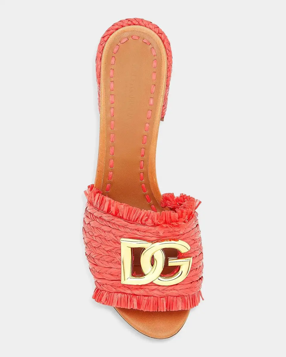 Dolce & Gabbana 60mm Raffia Logo Block Heel Mules | Thumbnail 3 Dolce & Gabbana 60mm Raffia Logo Block Heel Mules | Thumbnail 3