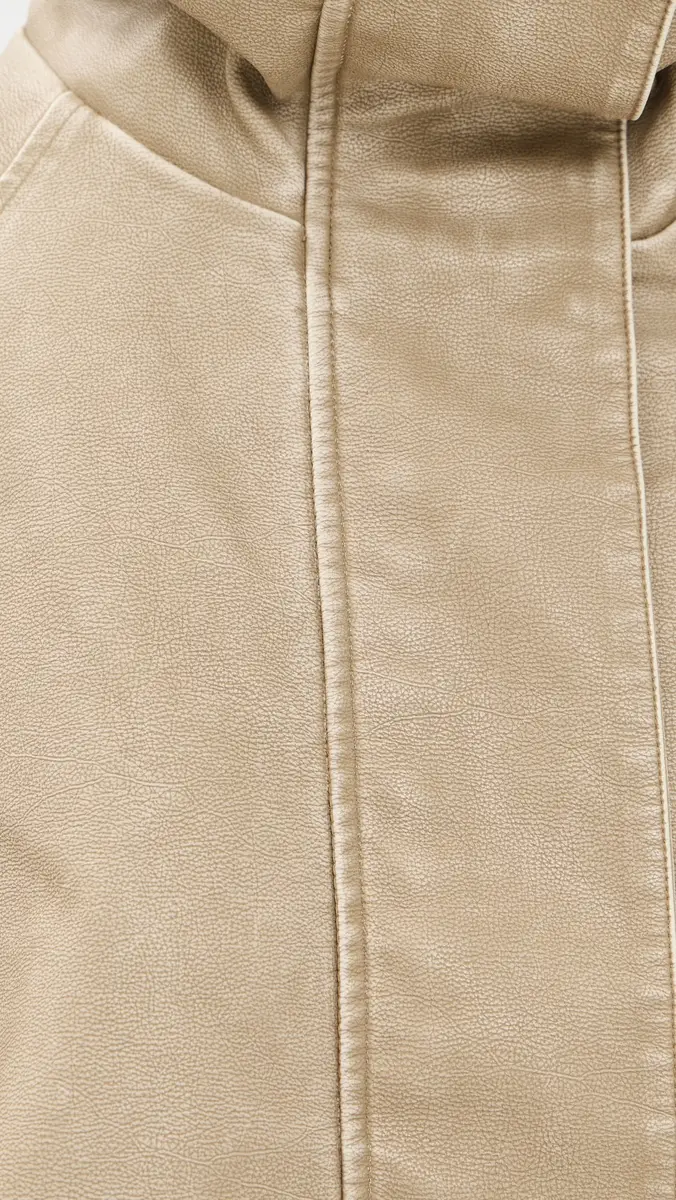 LIONESS Faux Leather Shoreline Funnel Jacket | Thumbnail 6 LIONESS Faux Leather Shoreline Funnel Jacket | Thumbnail 6