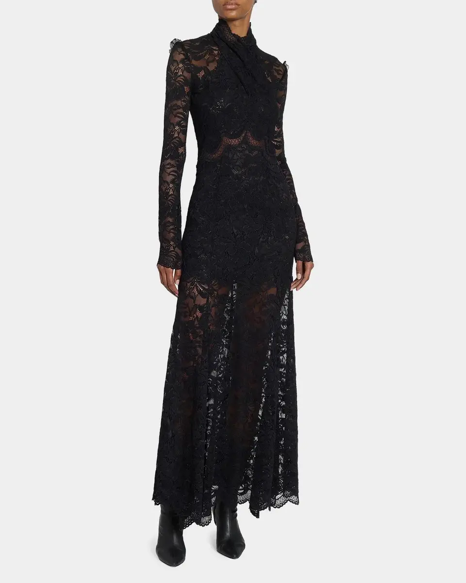 Rabanne Layered Lace Maxi Dress | Thumbnail 4 Rabanne Layered Lace Maxi Dress | Thumbnail 4