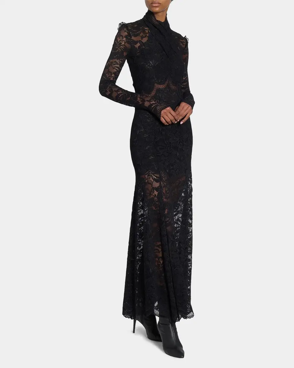 Rabanne Layered Lace Maxi Dress | Thumbnail 6 Rabanne Layered Lace Maxi Dress | Thumbnail 6