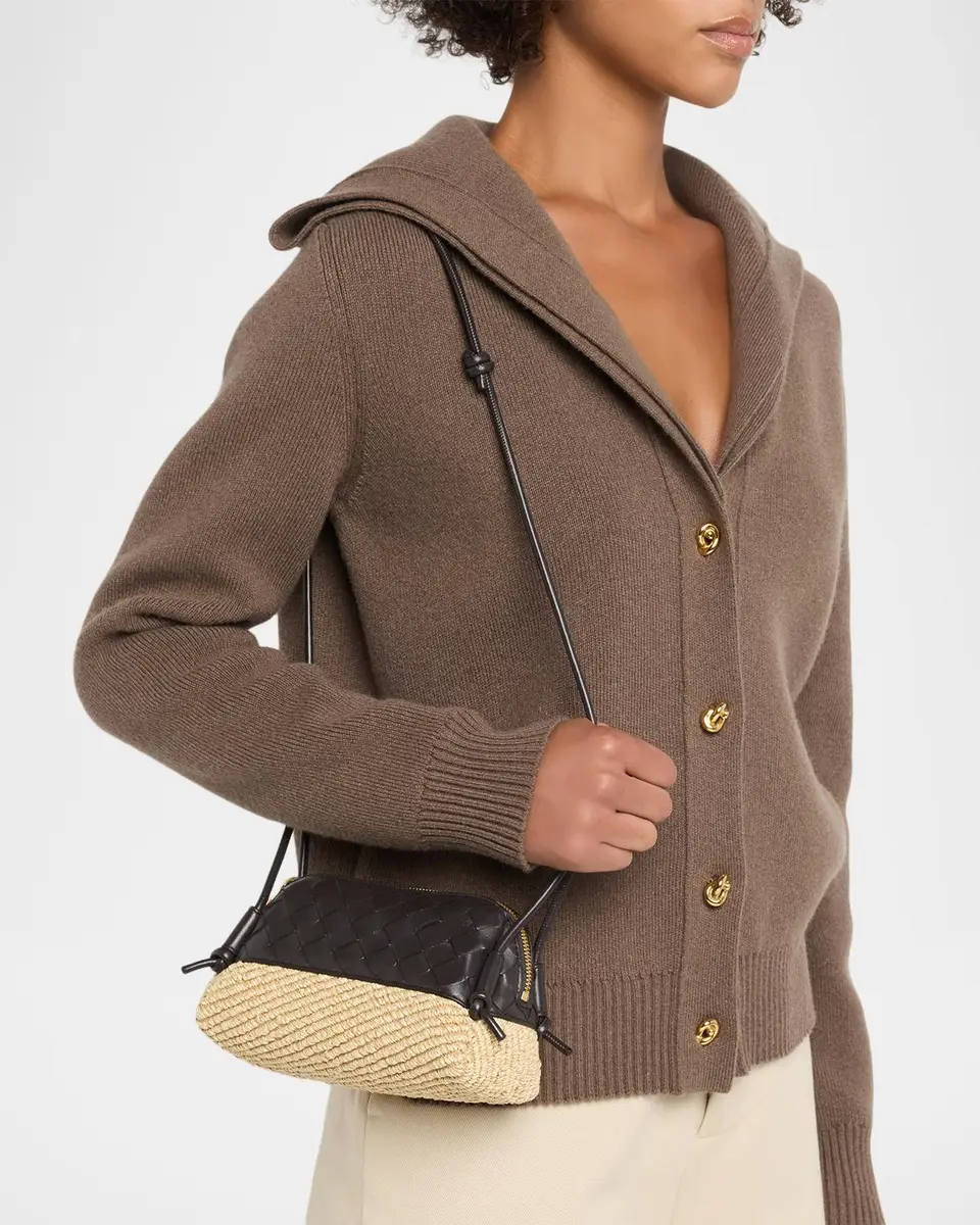 Bottega Veneta Leather & Raffia Crossbody Pouch Bag | Thumbnail 2