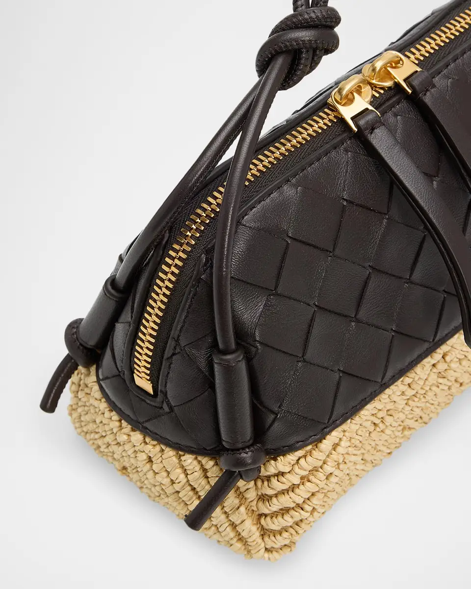 Bottega Veneta Leather & Raffia Crossbody Pouch Bag | Thumbnail 6