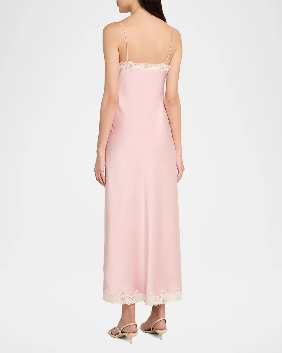 LoveShackFancy Lomira Bow Applique Satin Slip Dress | Thumbnail 3 LoveShackFancy Lomira Bow Applique Satin Slip Dress | Thumbnail 3